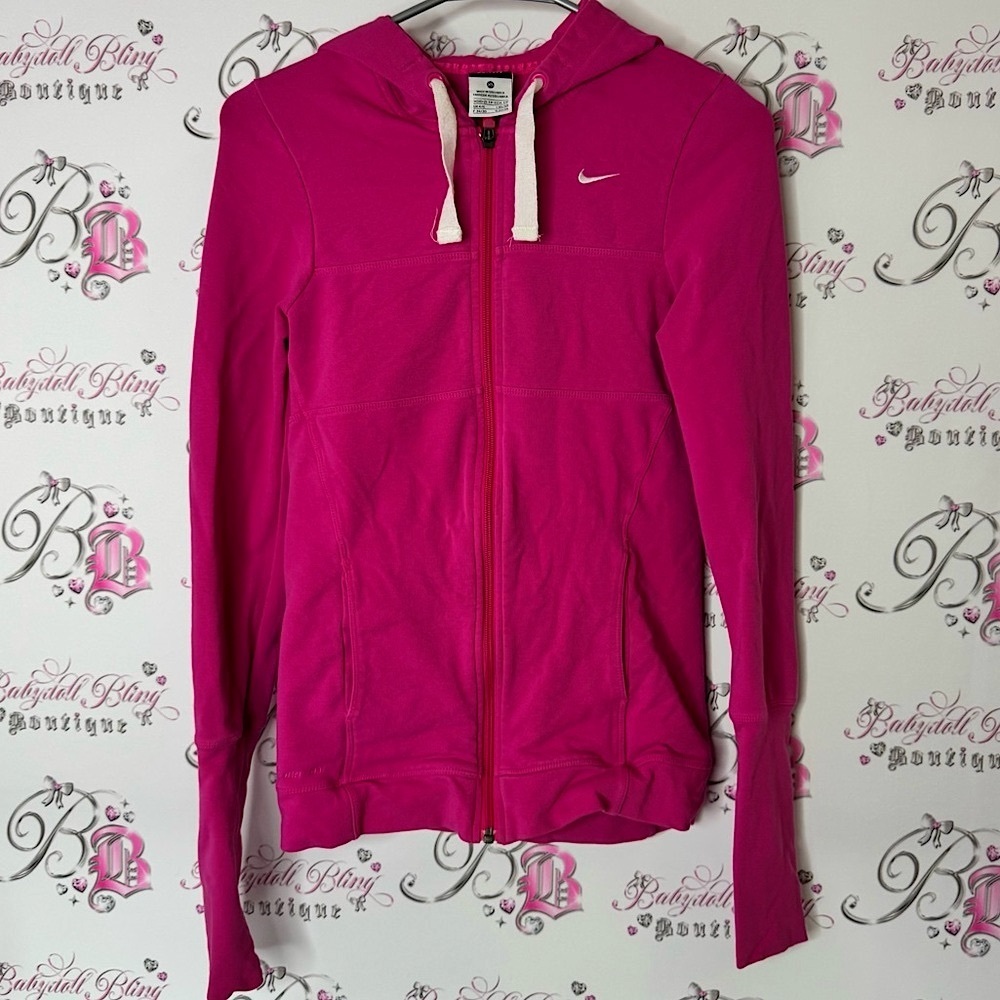 Nike sweater zip up comfy pockets Women's Fuchsia Full-Zip Hoodie